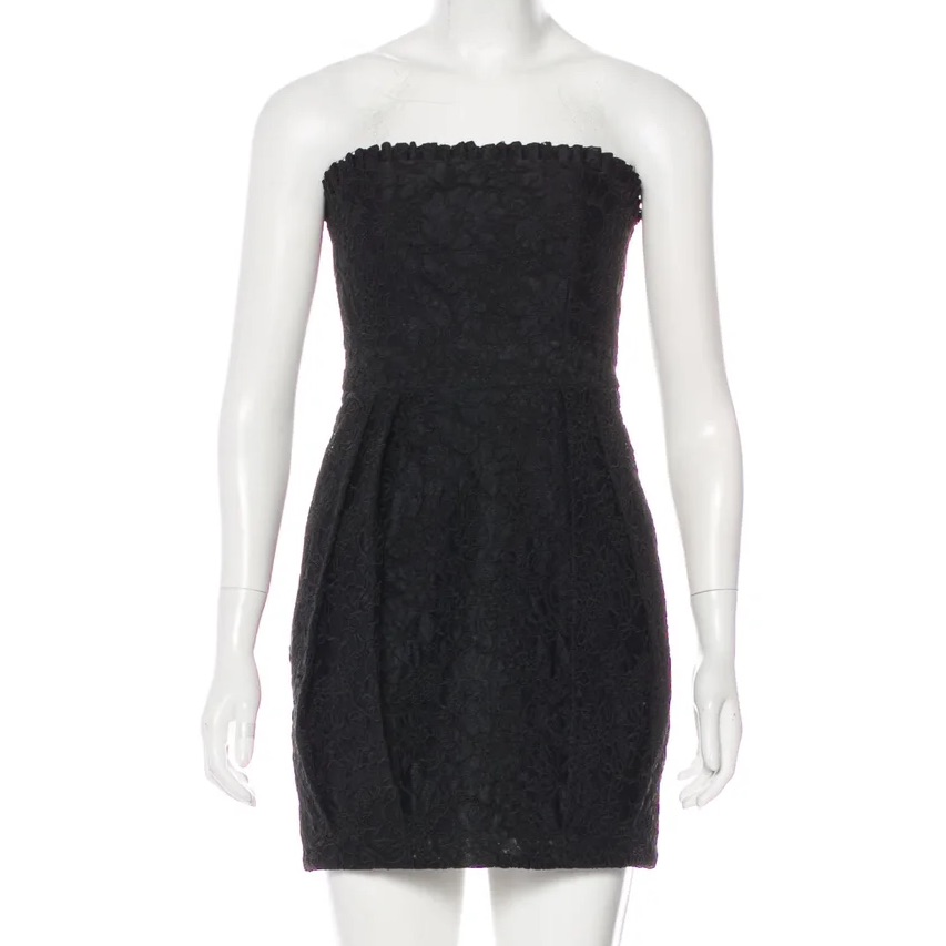 Alice + Olivia Strapless Lace Mini Dress